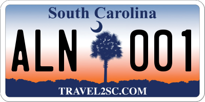 SC license plate ALN001