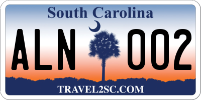 SC license plate ALN002