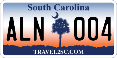 SC license plate ALN004