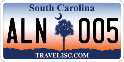 SC license plate ALN005