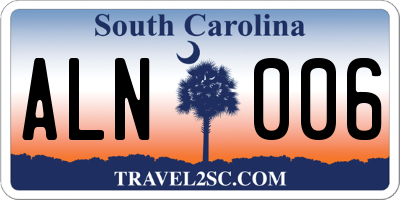 SC license plate ALN006