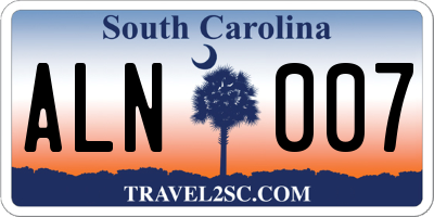 SC license plate ALN007