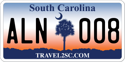 SC license plate ALN008