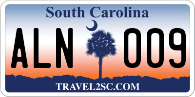 SC license plate ALN009
