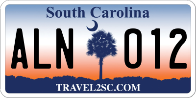 SC license plate ALN012