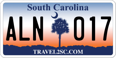 SC license plate ALN017