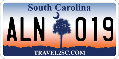 SC license plate ALN019
