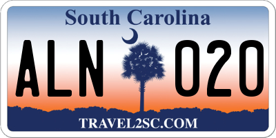 SC license plate ALN020