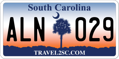 SC license plate ALN029