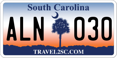 SC license plate ALN030