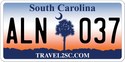 SC license plate ALN037