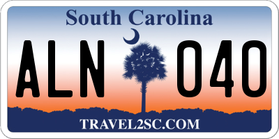 SC license plate ALN040