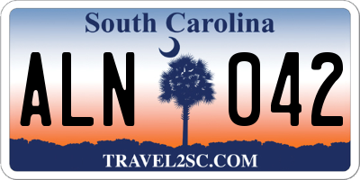 SC license plate ALN042