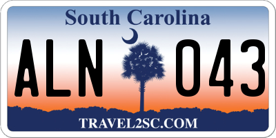 SC license plate ALN043