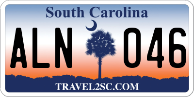 SC license plate ALN046