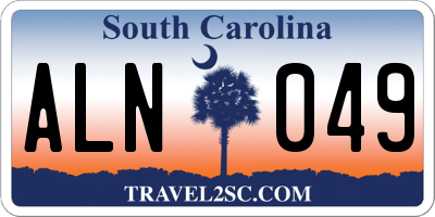 SC license plate ALN049