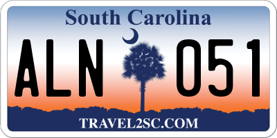 SC license plate ALN051