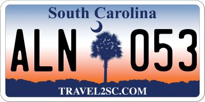 SC license plate ALN053