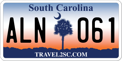 SC license plate ALN061