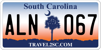 SC license plate ALN067