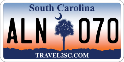 SC license plate ALN070