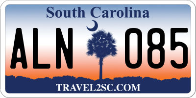 SC license plate ALN085