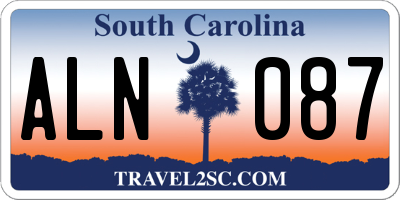 SC license plate ALN087