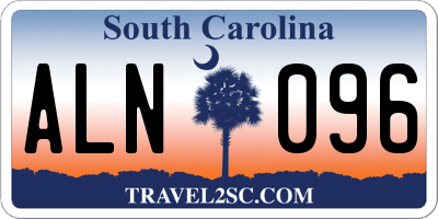 SC license plate ALN096