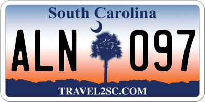 SC license plate ALN097