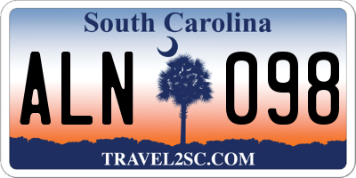 SC license plate ALN098