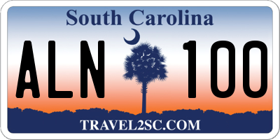 SC license plate ALN100