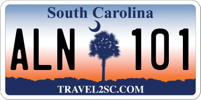 SC license plate ALN101