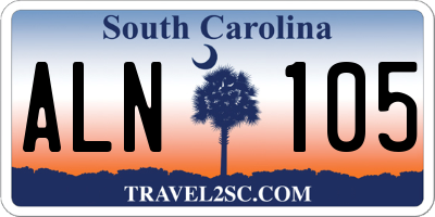 SC license plate ALN105