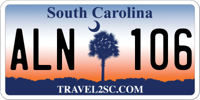 SC license plate ALN106