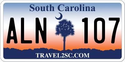 SC license plate ALN107