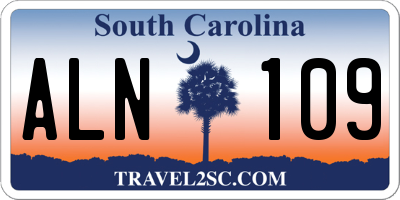 SC license plate ALN109