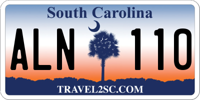 SC license plate ALN110