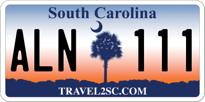 SC license plate ALN111