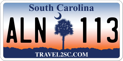 SC license plate ALN113