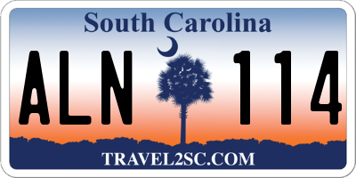 SC license plate ALN114