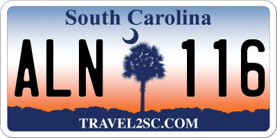 SC license plate ALN116