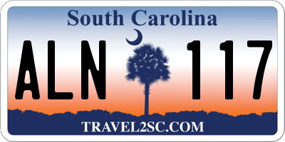 SC license plate ALN117