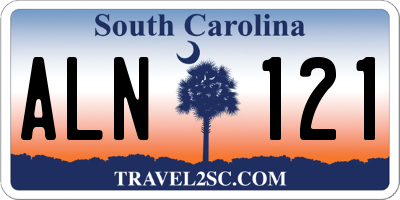 SC license plate ALN121
