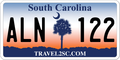 SC license plate ALN122