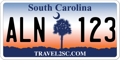 SC license plate ALN123