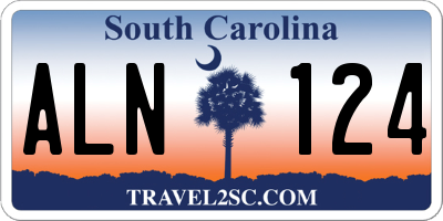 SC license plate ALN124