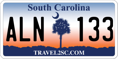 SC license plate ALN133