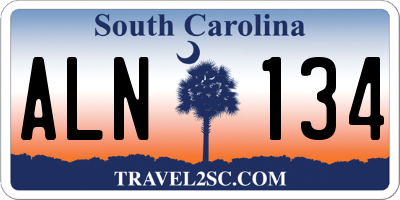 SC license plate ALN134