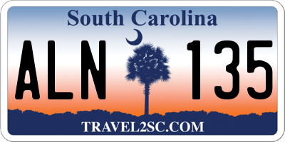 SC license plate ALN135