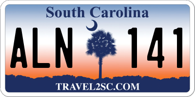 SC license plate ALN141